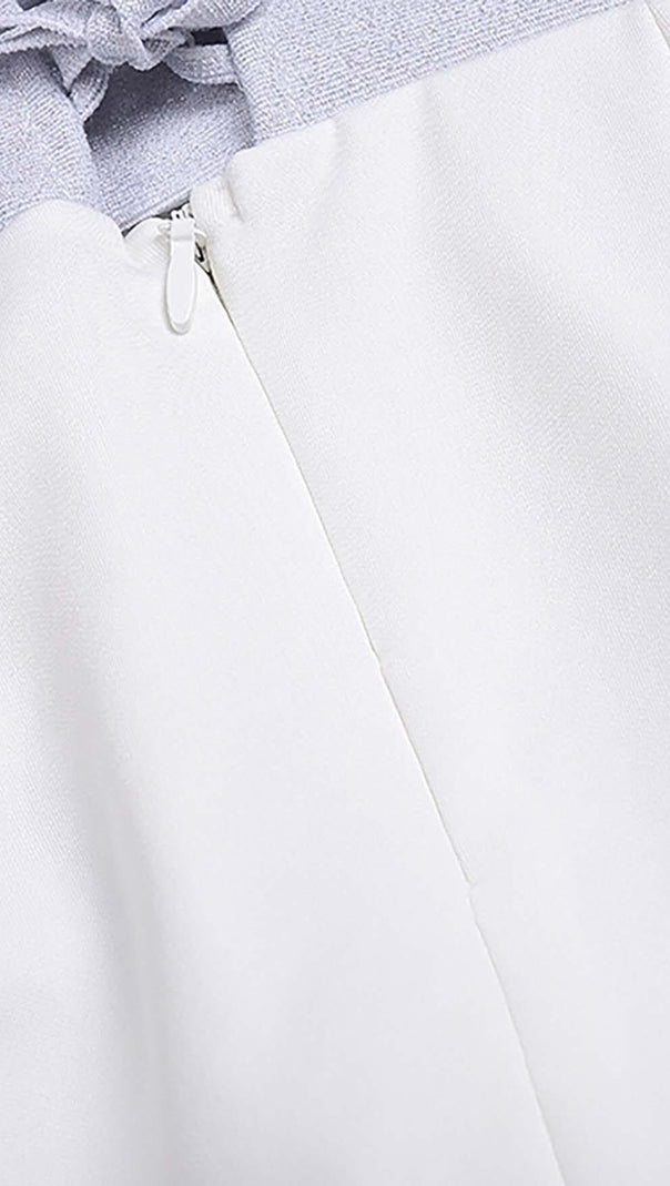 AIIZIE BANDEAU WAIST-TIGHTENING MAXI DRESS IN WHITE - product image