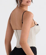 BEIGE SATIN UNDERWIRED CORSET