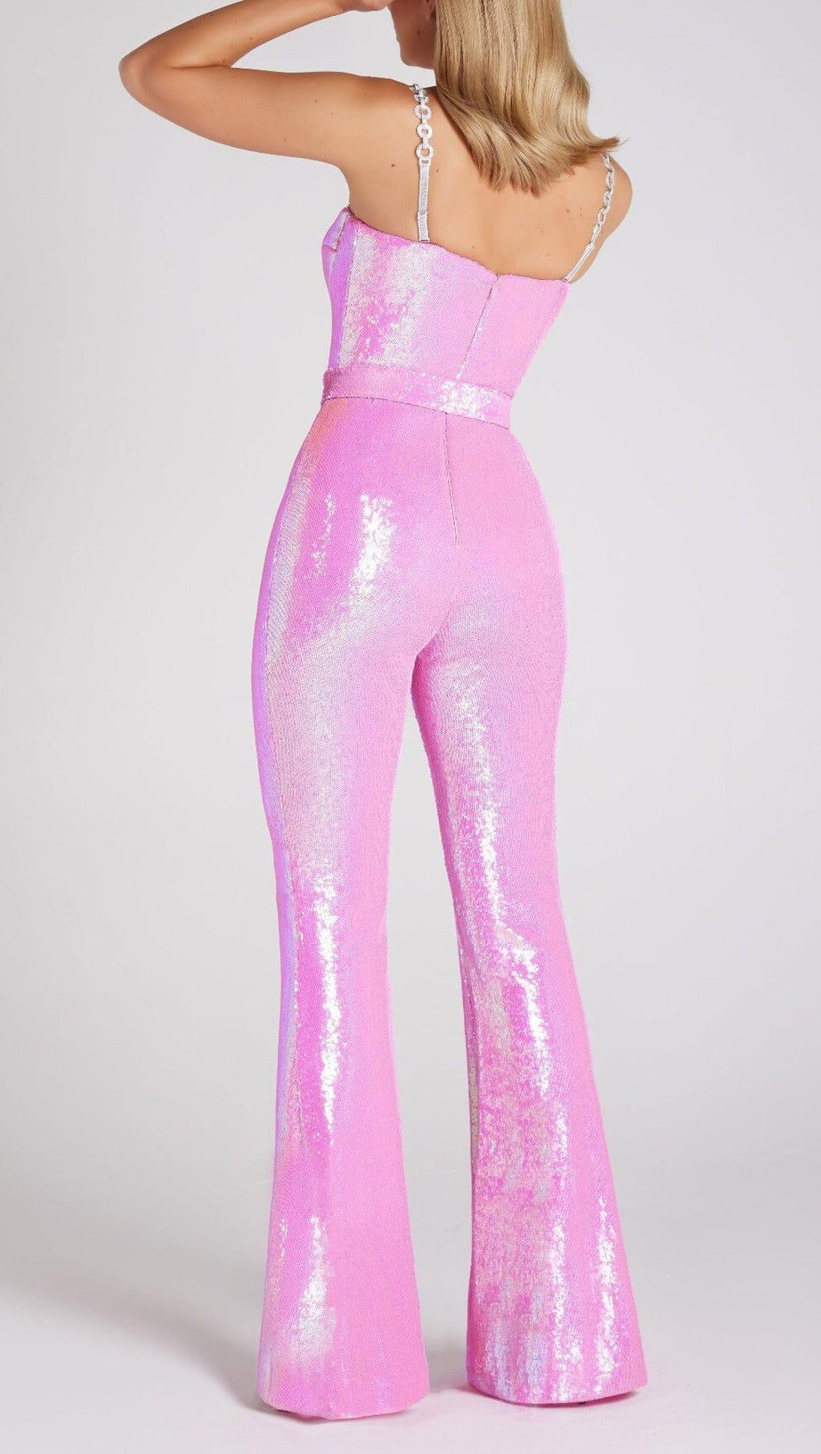 GÜRTEL-PAILLETTEN-JUMPSUIT IN PINK