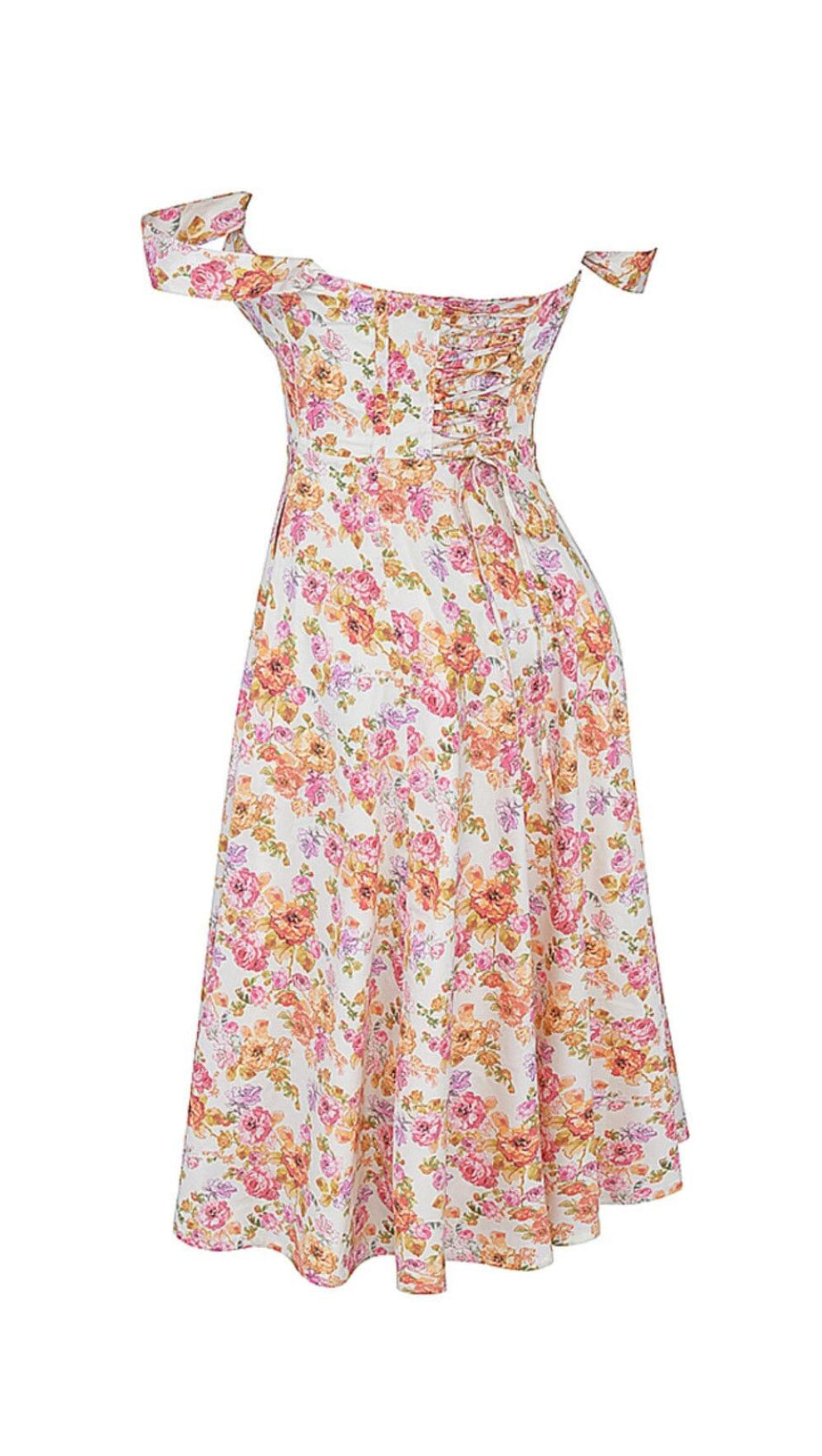 IVORY FLORAL MIDI SUNDRESS