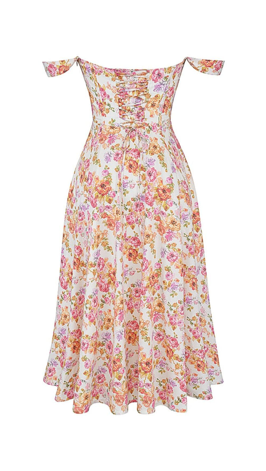 IVORY FLORAL MIDI SUNDRESS