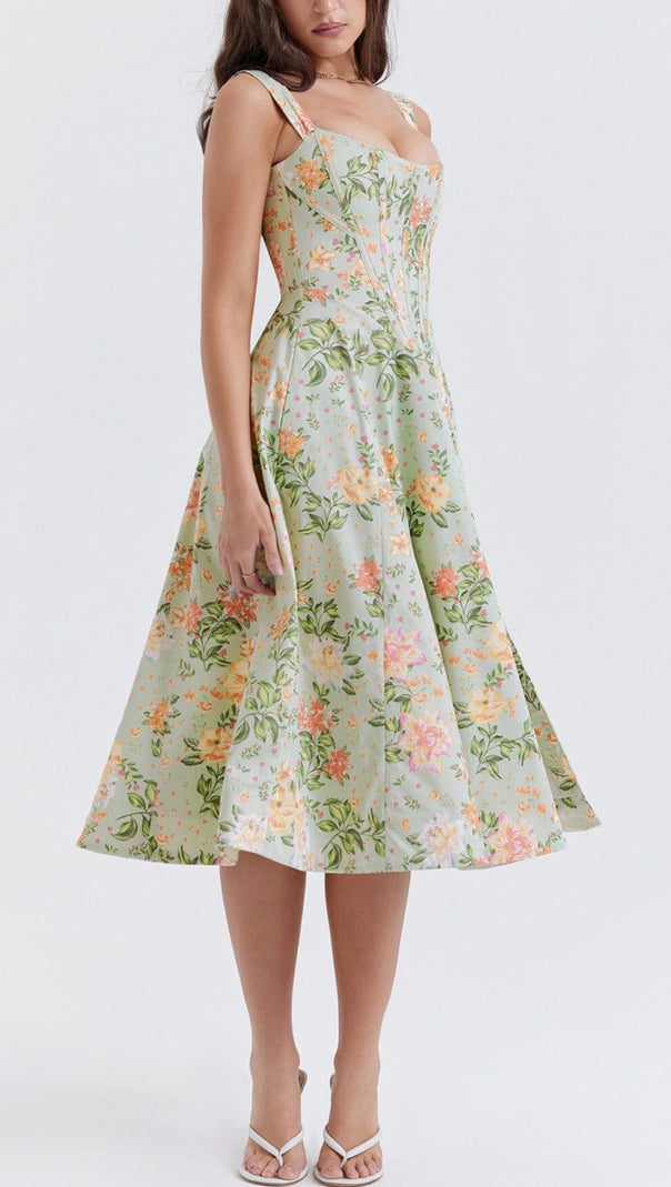 AIIZIE LIGHT JADE PRINT MIDI SUNDRESS - product image