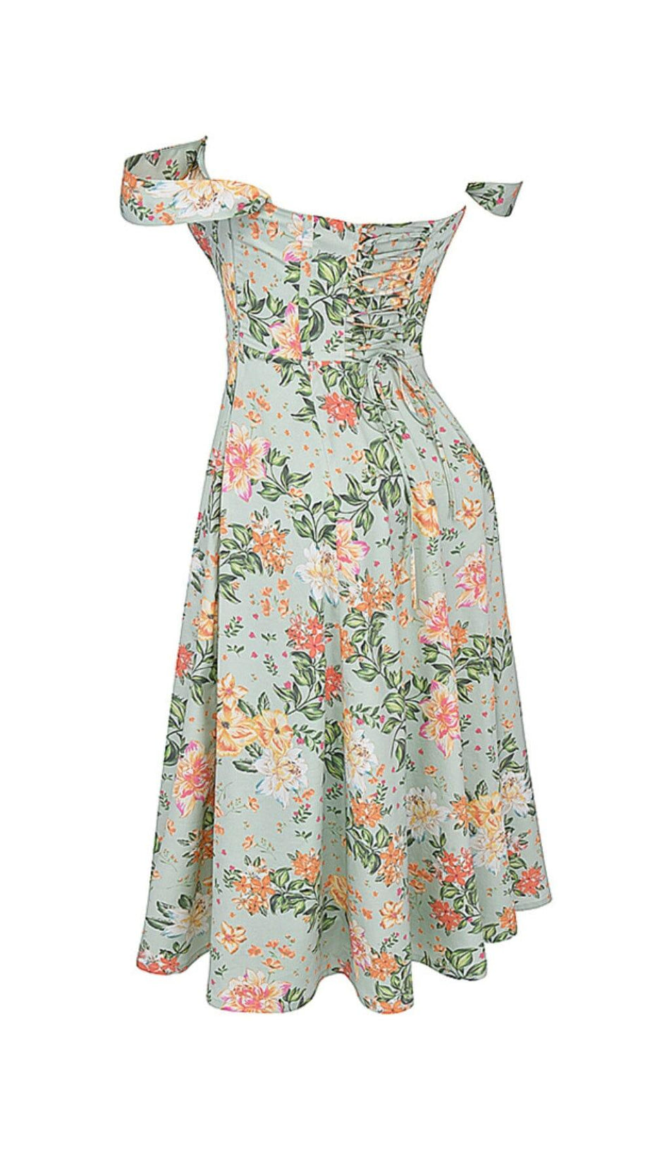 LIGHT JADE PRINT MIDI SUNDRESS