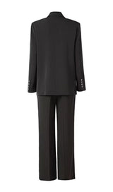 CRYSTAL EMBELLISHED CREPE SUIT SET IN BLACK