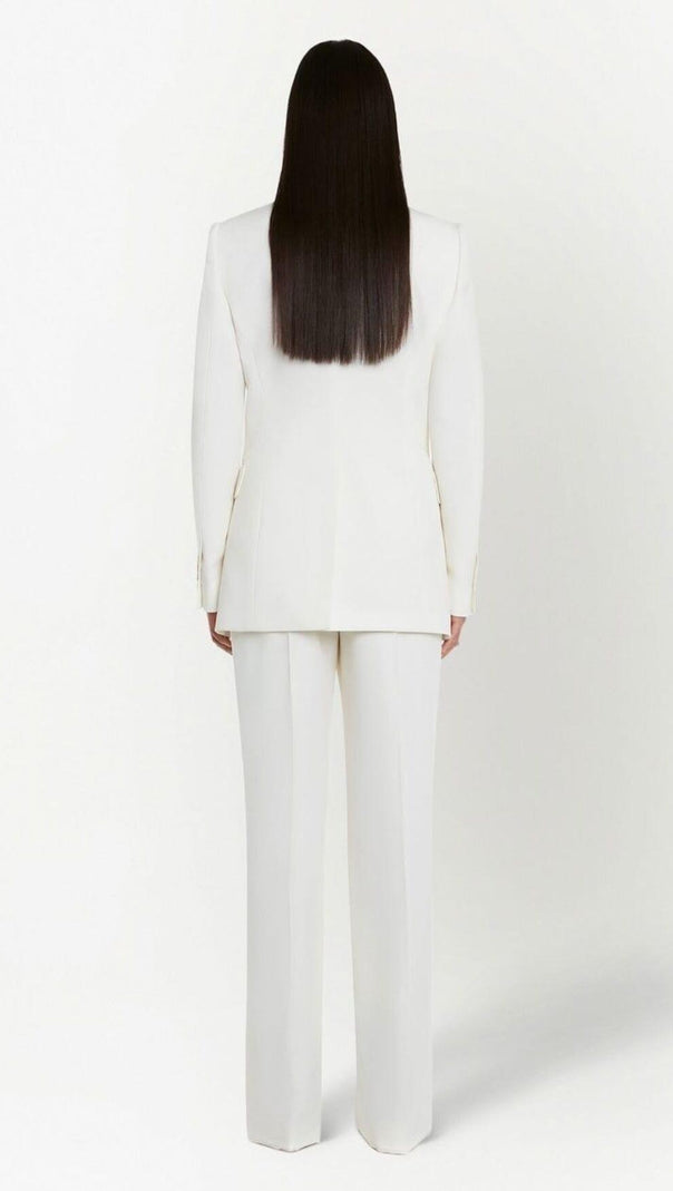 AIIZIE CRYSTAL EMBELLISHED CREPE SUIT SET IN WHITE - product image