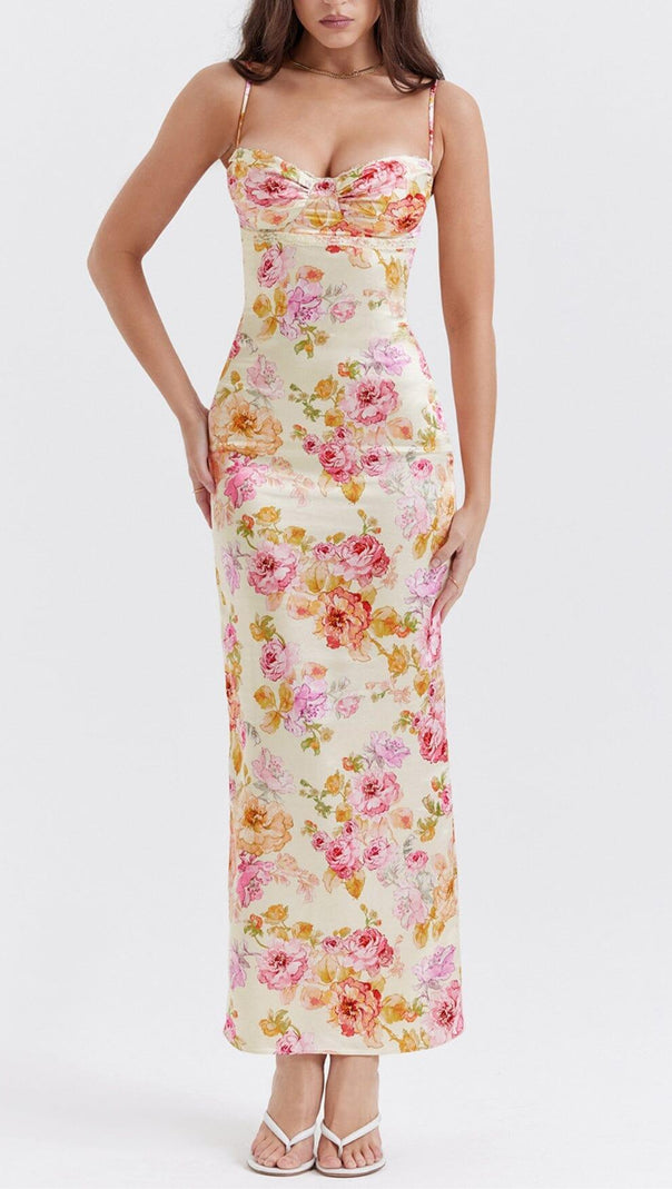 AIIZIE IVORY FLORAL MAXI DRESS - product image