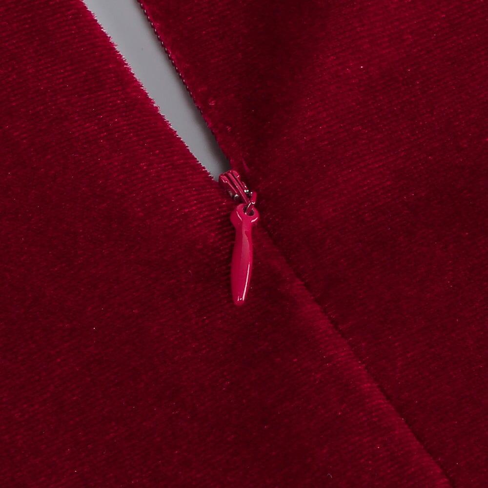 AIIZIE CUT OUT VELVET MIDI DRESS IN WINE - product image