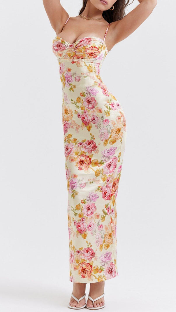 AIIZIE IVORY FLORAL MAXI DRESS - product image