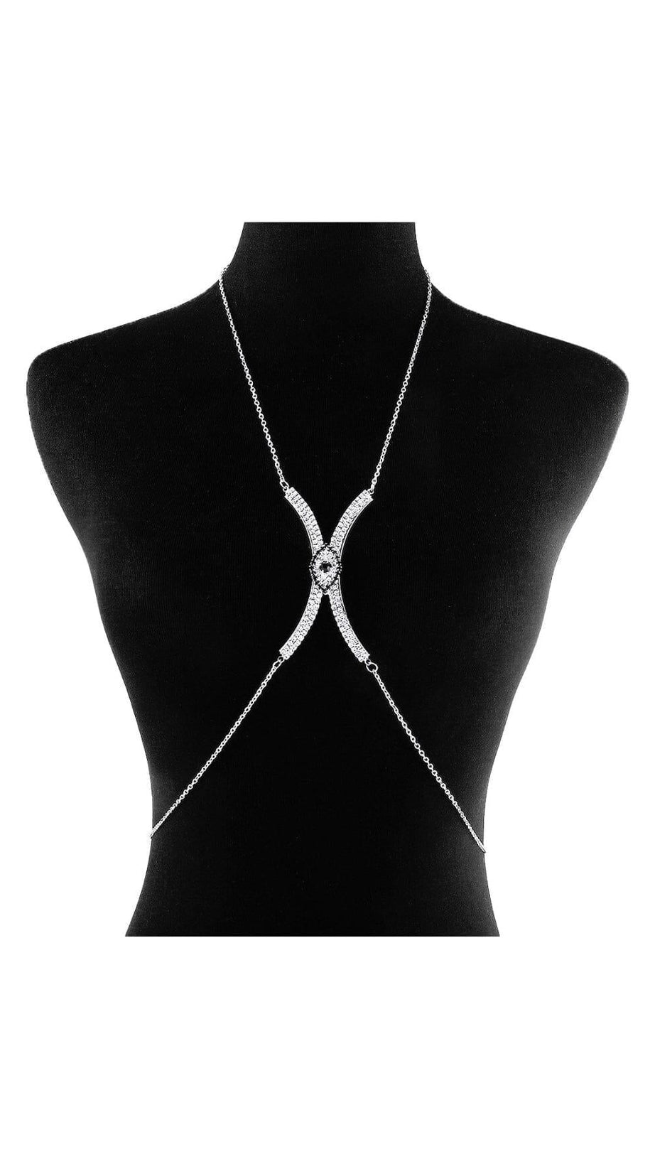 DIAMOND CHEST CHAIN IN SILVER