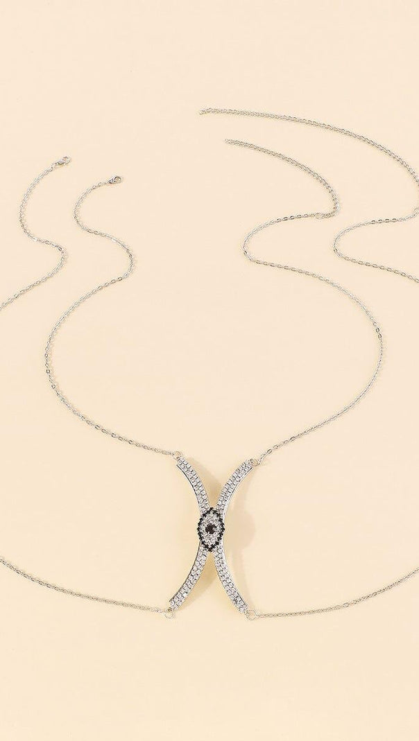 AIIZIE DIAMOND CHEST CHAIN IN SILVER - product image