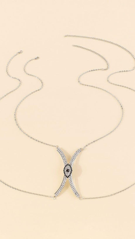 DIAMANT-BRUSTKETTE IN SILBER