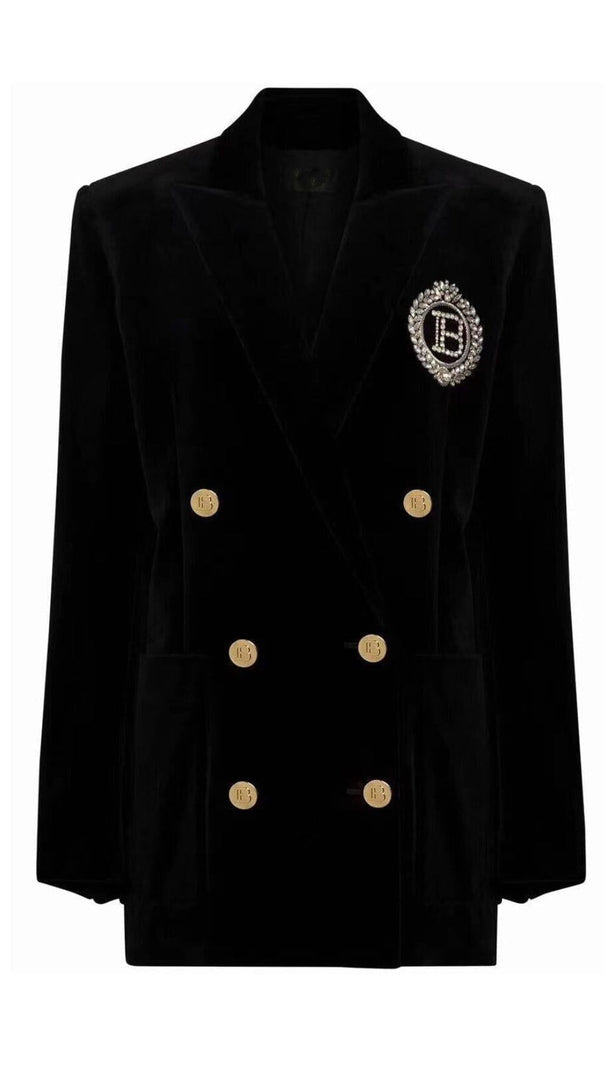 AIIZIE DOUBLE BREASTED BLAZER IN BLACK - product image