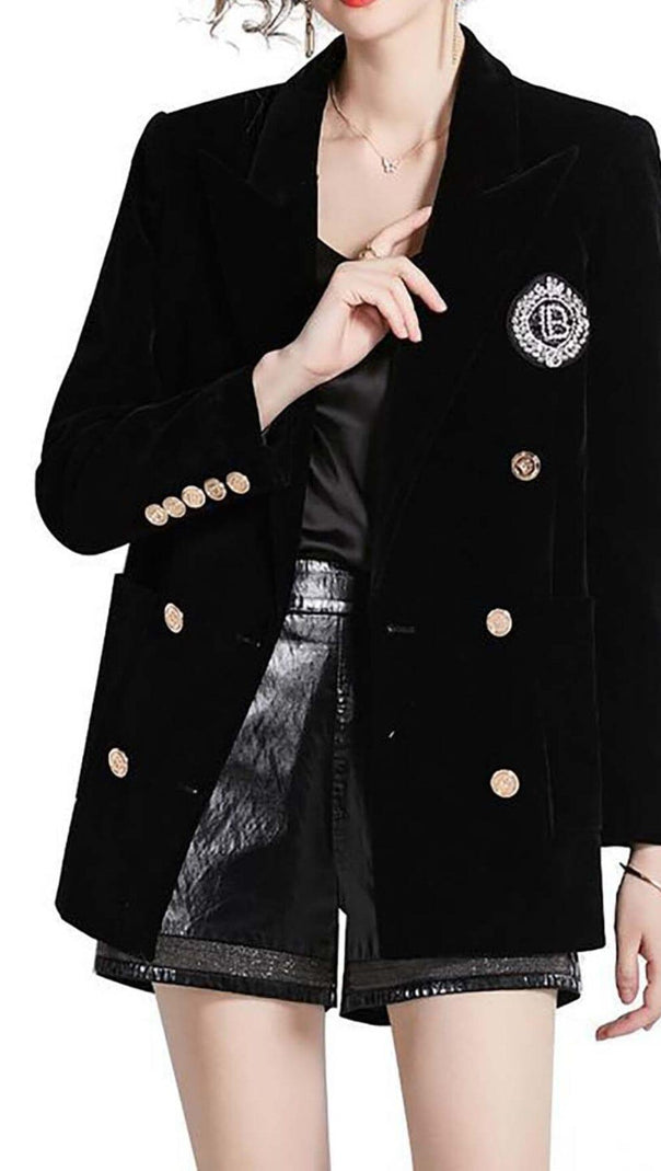 AIIZIE DOUBLE BREASTED BLAZER IN BLACK - product image
