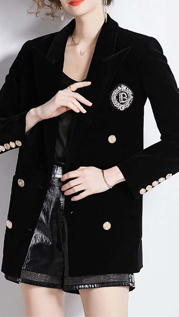 AIIZIE DOUBLE BREASTED BLAZER IN BLACK - product image