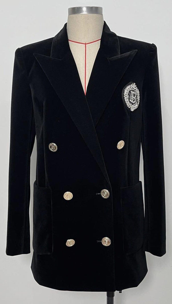 AIIZIE DOUBLE BREASTED BLAZER IN BLACK - product image