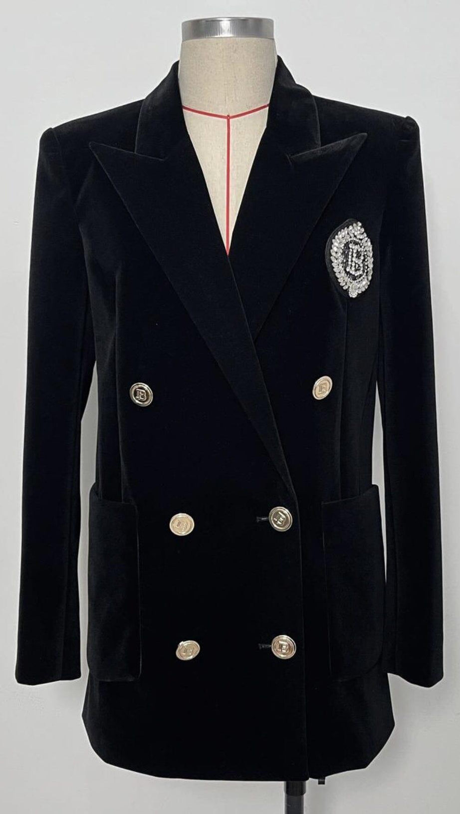 DOUBLE BREASTED BLAZER IN BLACK