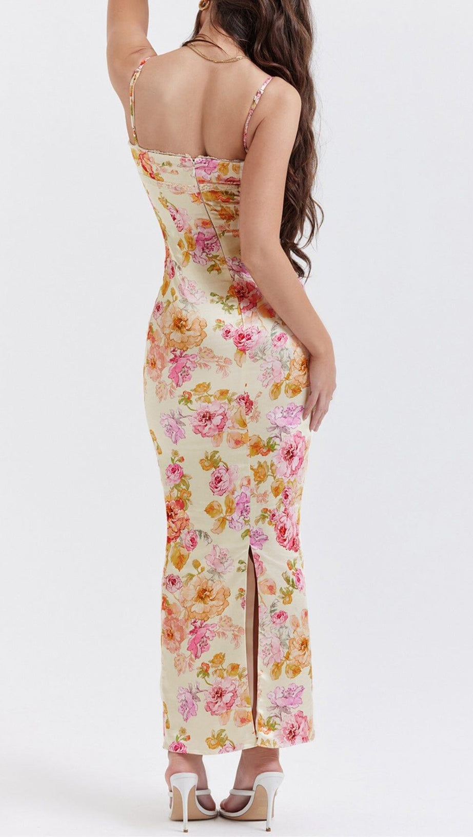 IVORY FLORAL MAXI DRESS