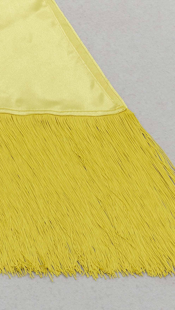 AIIZIE DRAPED DETAIL HIGH SLIT MAXI DRESS IN GOLD - product image