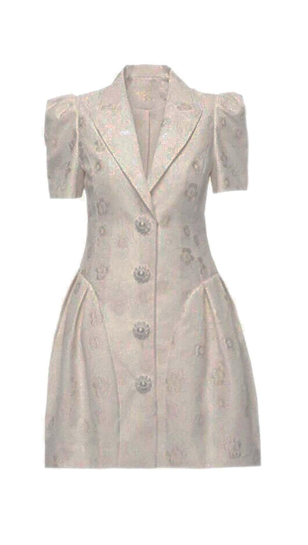AIIZIE EMBROIDERED BUTTON JACKET DRESS IN WHITE - product image