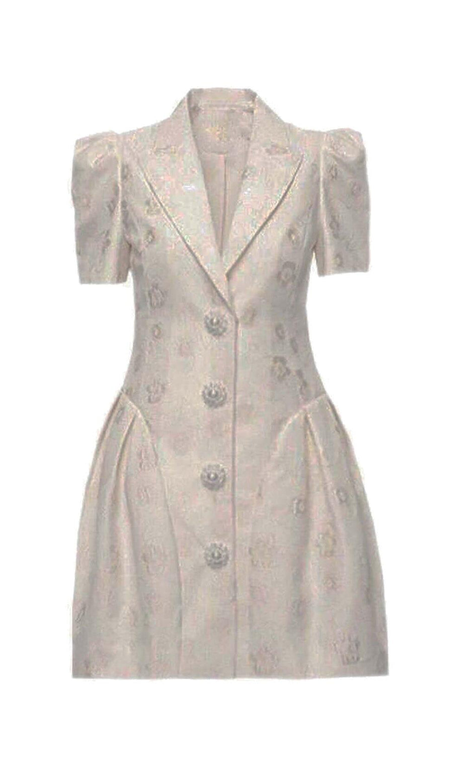 JACKENKLEID MIT BESTICKTEN KNÖPFEN IN WEISS