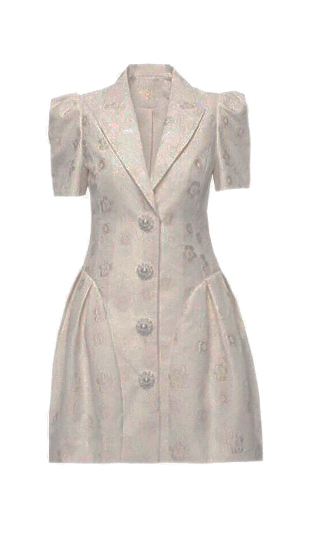 JACKENKLEID MIT BESTICKTEN KNÖPFEN IN WEISS