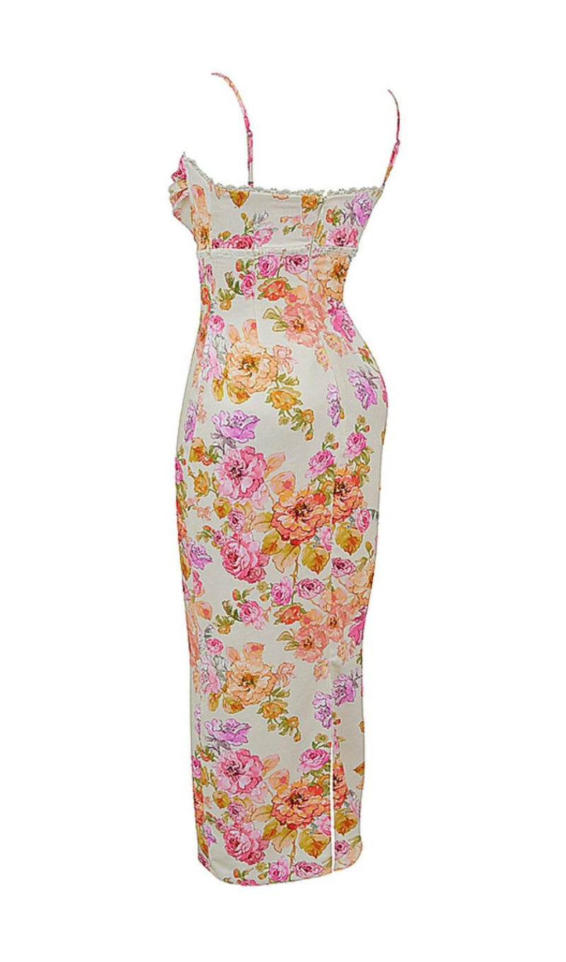 IVORY FLORAL MAXI DRESS