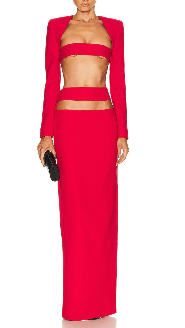 AIIZIE RED TWO PIECES BANDAGE SET - product image