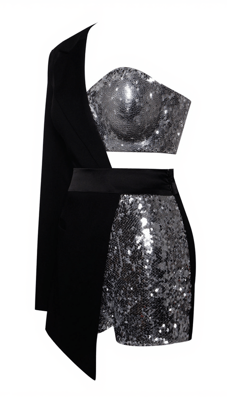 River – Blazer-Strampler mit Pailletten und einem Ärmel