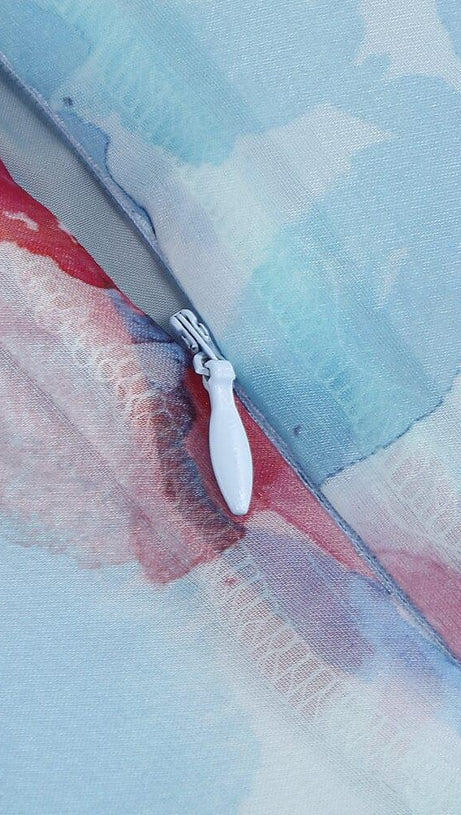 MINI ABITO CORSETTO FLOREALE BLU