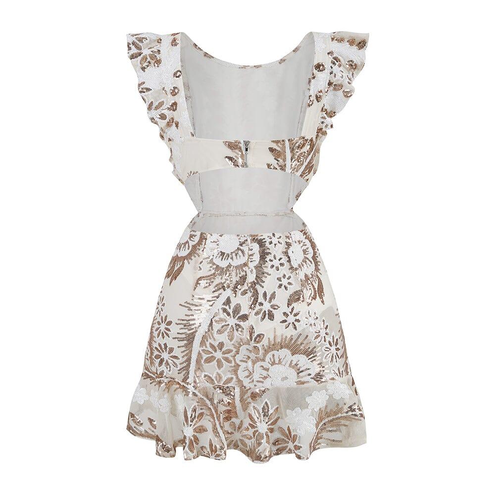 AIIZIE FLORAL LACE MINI DRESS IN WHITE - product image