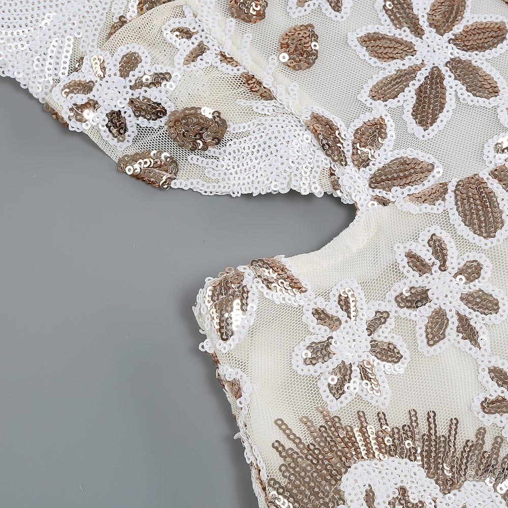 AIIZIE FLORAL LACE MINI DRESS IN WHITE - product image