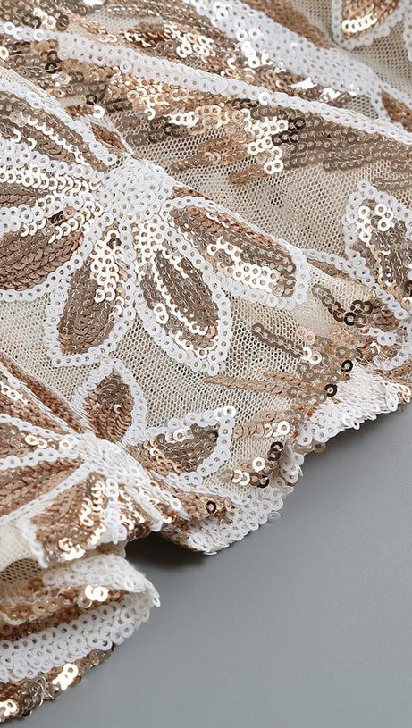 FLORAL LACE MINI DRESS IN WHITE