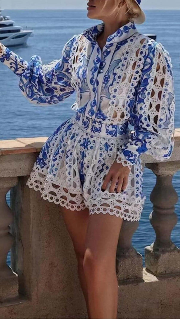 AIIZIE FLORAL PRINTED LONG SLEEVE MIDI DRESS - product image