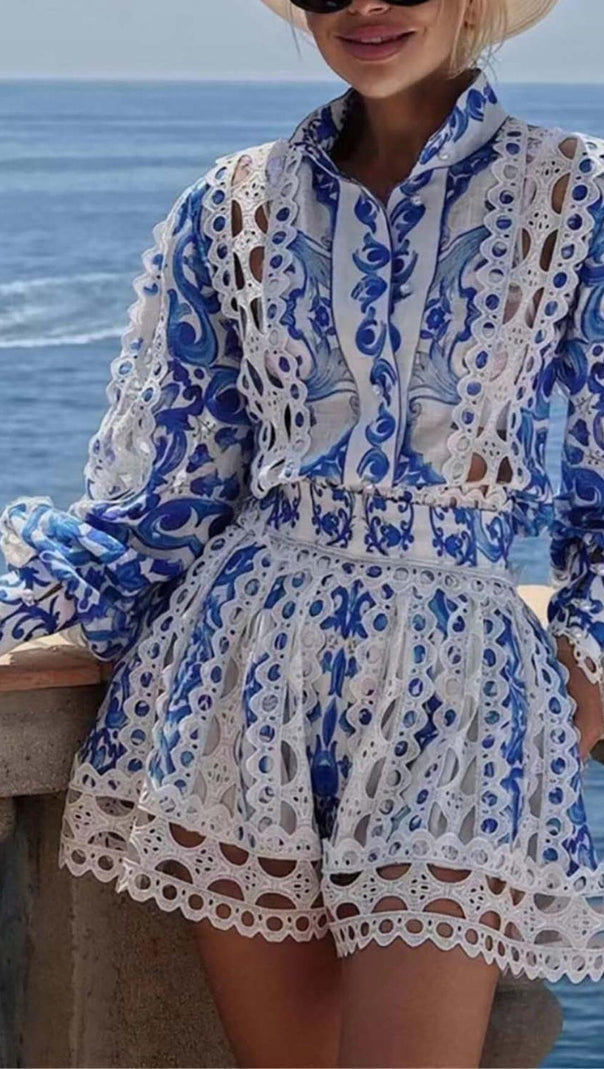 AIIZIE FLORAL PRINTED LONG SLEEVE MIDI DRESS - product image