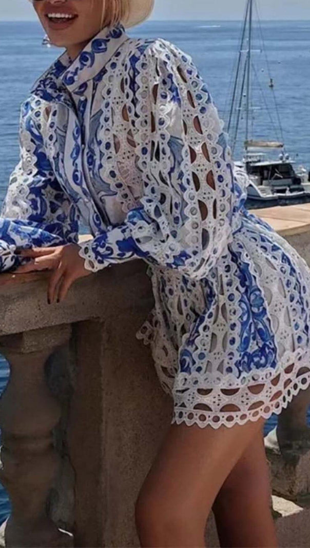 AIIZIE FLORAL PRINTED LONG SLEEVE MIDI DRESS - product image