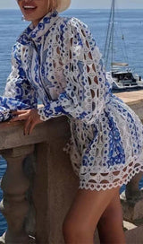 FLORAL PRINTED LONG SLEEVE MIDI DRESS