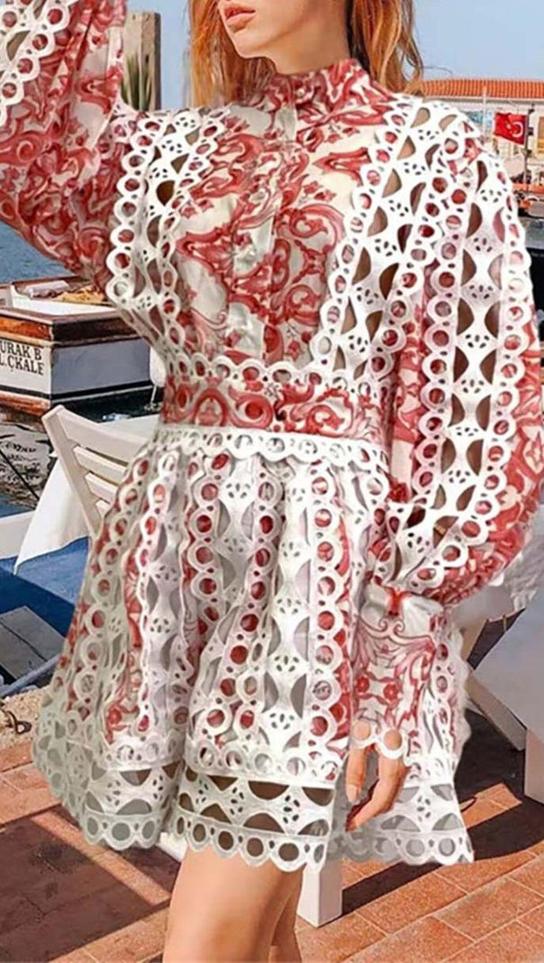 AIIZIE FLORAL PRINTED LONG SLEEVE MIDI DRESS - product image
