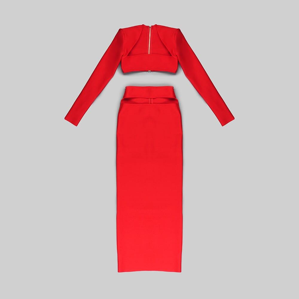 ROTES ZWEITEILIGES BANDAGE-SET