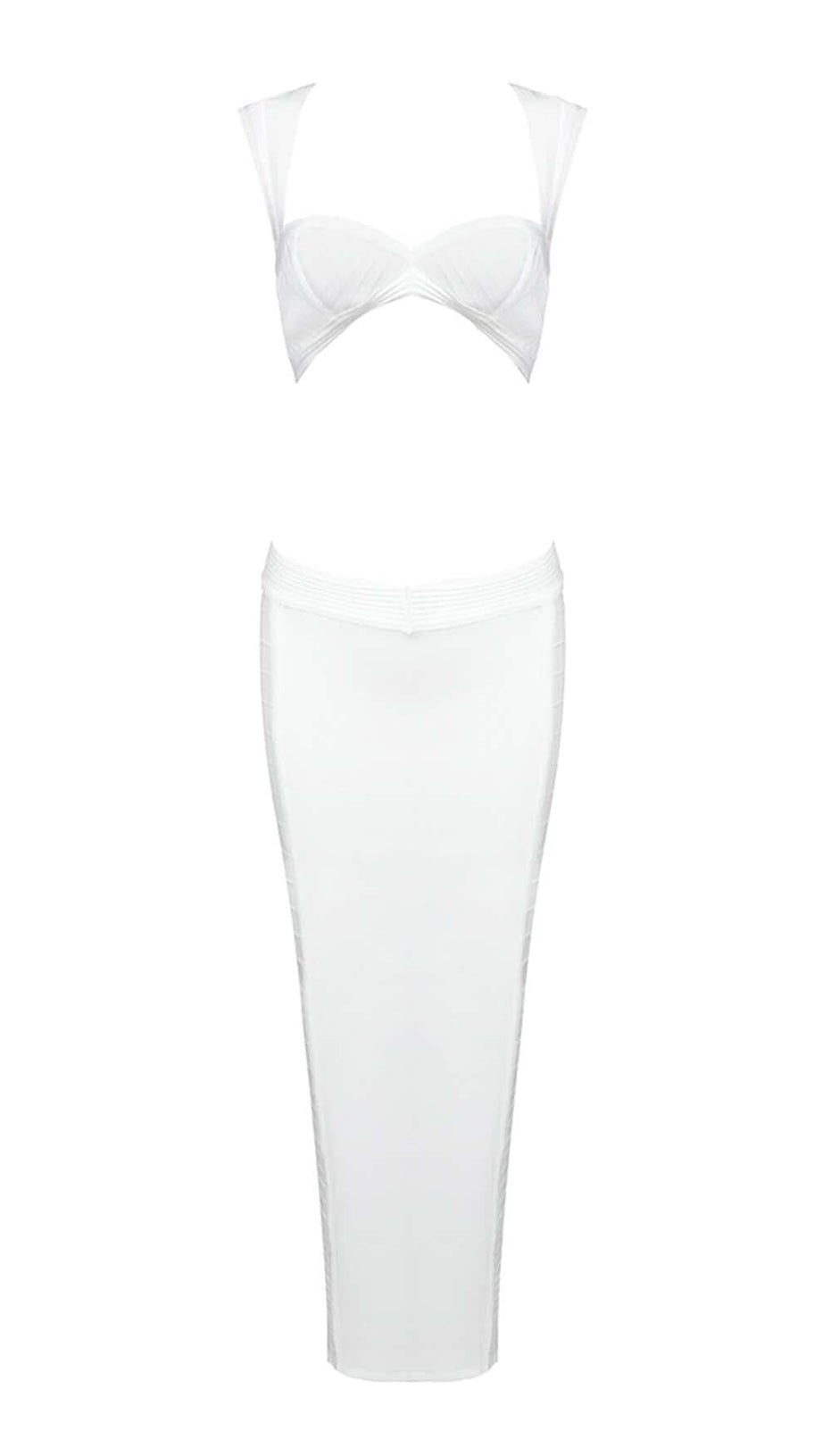 Zweiteiliger Bandage-BH mit Cut-Outs vorn in Elfenbein