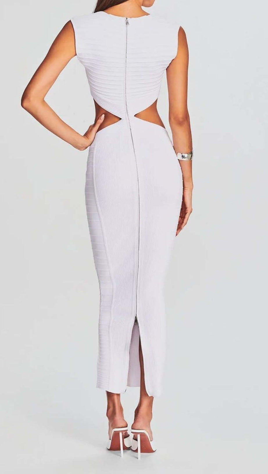 FRONT CUT-OUT BANDAGE TWO-PIECE IN IVORY