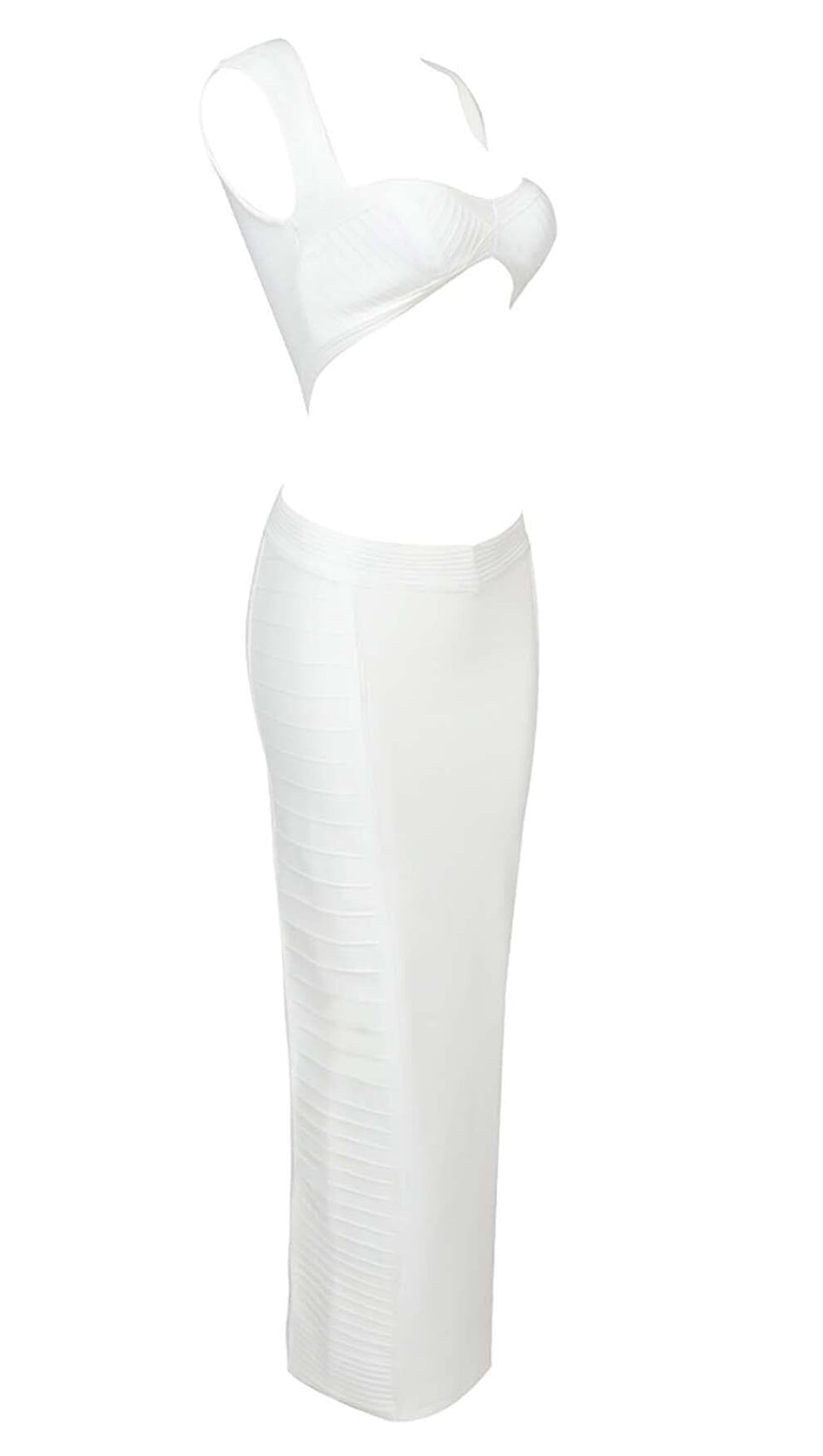 FRONT CUT-OUT BANDAGE TWO-PIECE IN IVORY