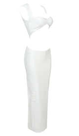 FRONT CUT-OUT BANDAGE TWO-PIECE IN IVORY