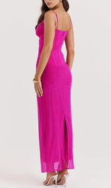 FUCHSIA CORSET MAXI DRESS