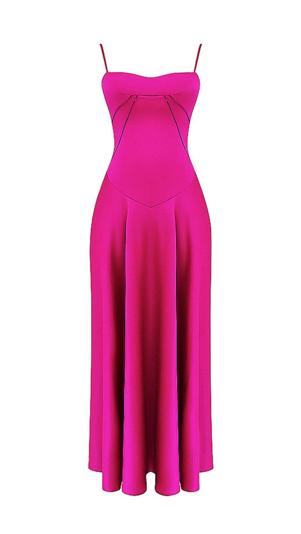 AIIZIE FUCHSIA LACE UP MAXI DRESS - product image