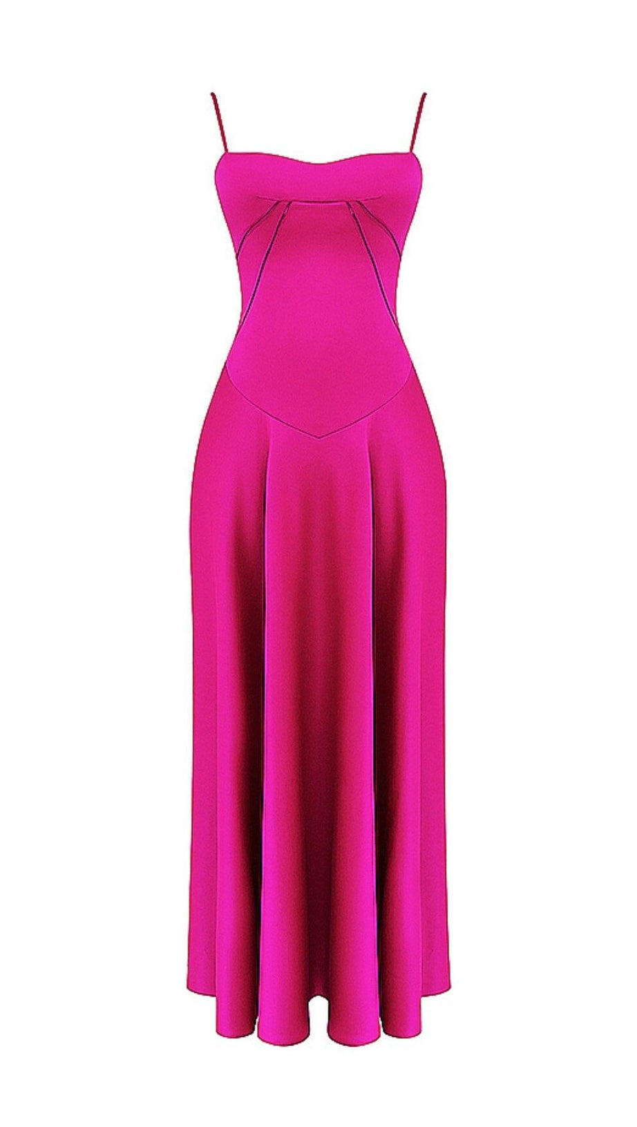 PINKES MAXIKLEID MIT SCHNÜRUNG