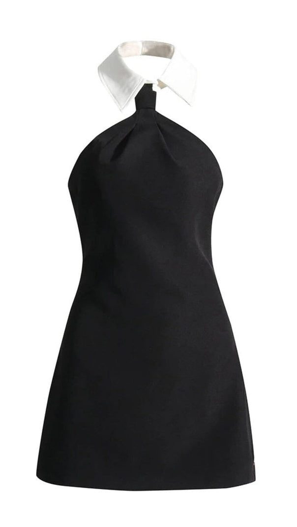 AIIZIE HALTER SLEEVELESS MINI DRESS IN BLACK - product image