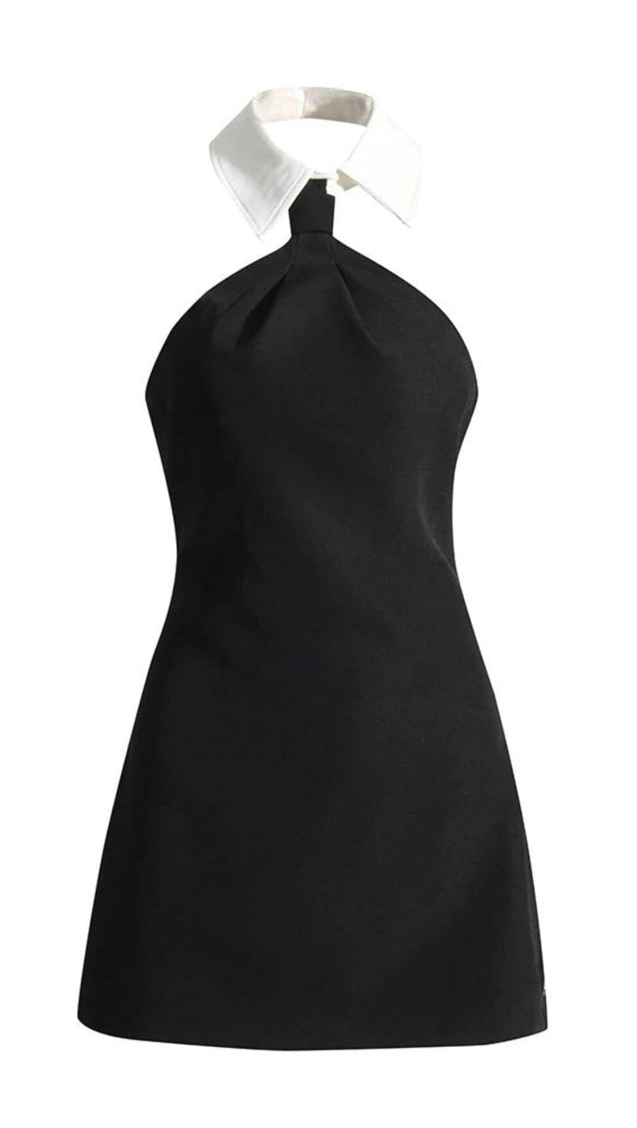 MINI ABITO SENZA MANICHE CON SCOLLO A V NERO
