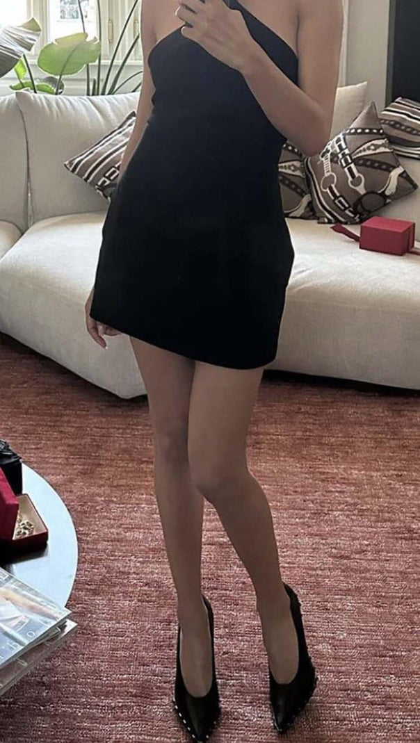 AIIZIE HALTER SLEEVELESS MINI DRESS IN BLACK - product image