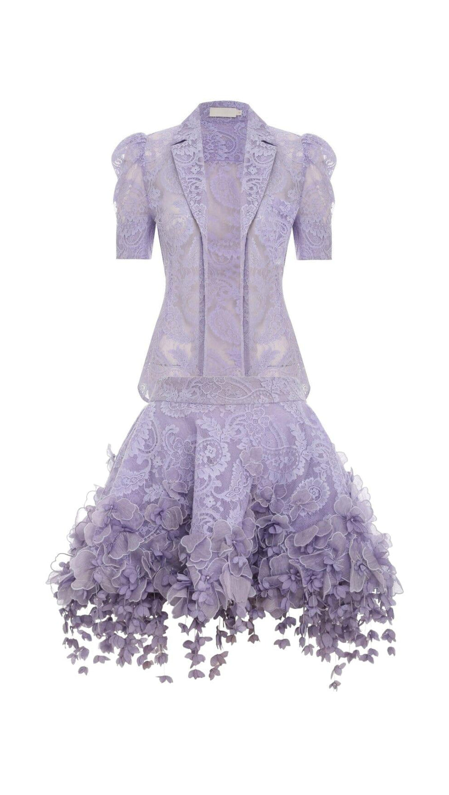 CAMICIA IN PIZZO HIGH TIDE E MINIGONNA FLIP VIOLA