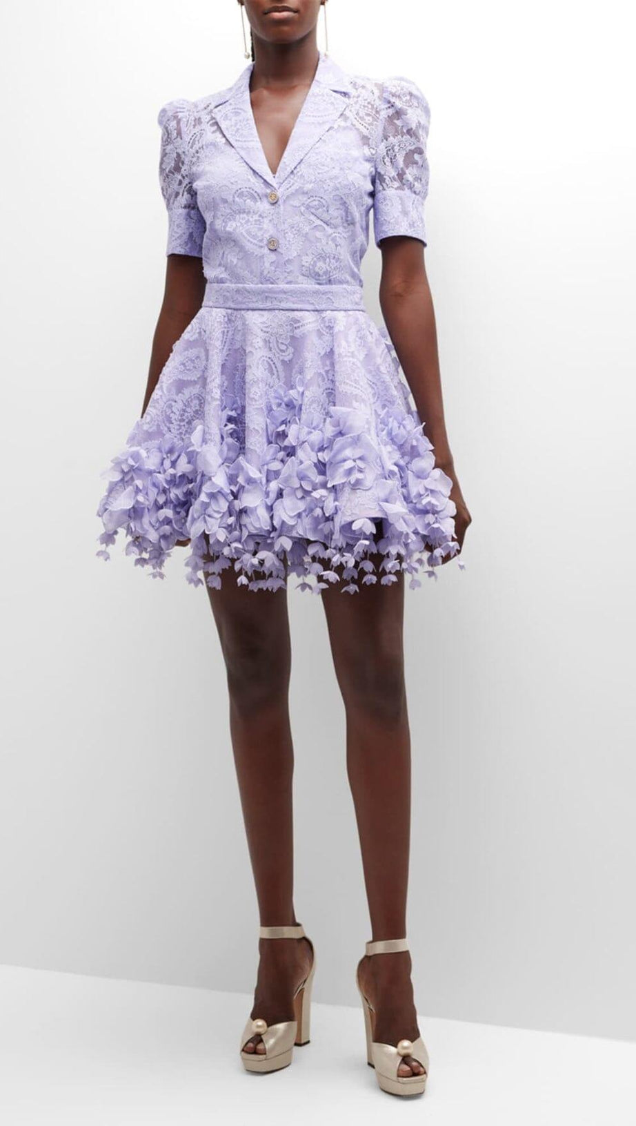 HIGH TIDE LACE SHIRT AND FLIP MINI SKIRT IN PURPLE